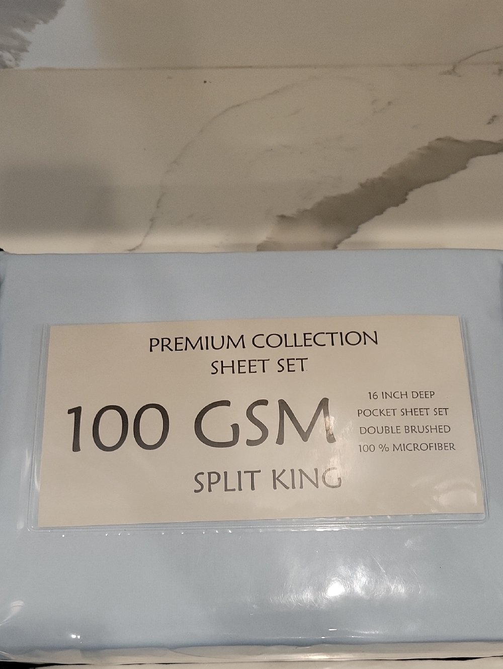 Premium Collection 100 GSM Split King Sheet Set - Light Blue